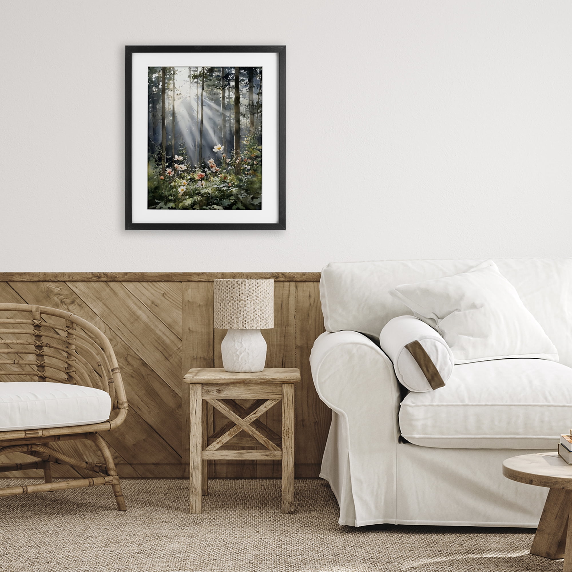 Stupell Industries Sunlit Woods In Morning Black Framed Print Under Glass, design by Franklyn Gregory