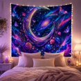 thumbnail image 2 of Crescent Moon With Galaxy and Roses Romantic Fantasy Style for Celestial Art Lovers Mystical Wall Decor Anniversary Gift Tapestry Wall Hanging for Bedroom and Living Room, 2 of 7