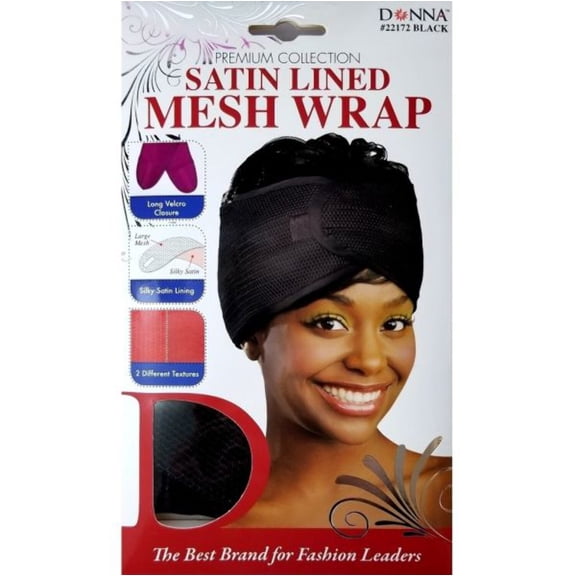 Donna Premium Collection Satin Lined Mesh Wrap - Black #22172