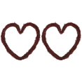 thumbnail image 3 of 2-Pack Heart Shaped Red Rattan Wreaths for Wall Door Mantle Decoration, Romantic Home Decor Pendant Accents, 3 of 8