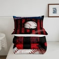 thumbnail image 5 of Baseball Comforter King Size Vintage American Flag Bedding Set 3 Pcs Soft Warm Quilts Sports Fans Sports Competition Ball Games Duvet Insert Retro Camo Geometry Stripe Down Comforter, 5 of 5