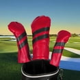 thumbnail image 3 of Juego de 3 fundas para cabezas de palos de golf, de piel sintética, con etiqueta intercambiable, protección para palos de golf, impermeables, para, 3 of 8