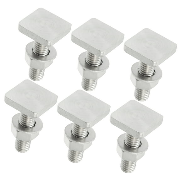 Unique Bargains Car Roof Rack T Shaped Slot Bolt M8 W/ Nuts Washer T Shaped Track Bolts Roof Rack  Bolt (Pack of 6)