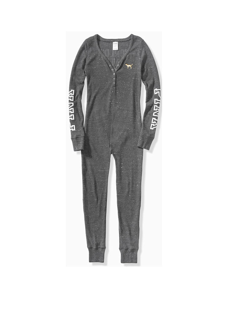 Victoria Secret PINK Grey Thermal Bling Onesie | Designer Clothing at  Thrift Store Prices