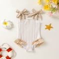 thumbnail image 2 of Younger Tree Toddler Swimsuit Girl Color Block Stripe One-Piece Swimwear Baby Girl Bathing Suits for 18-24 Months, 2 of 8