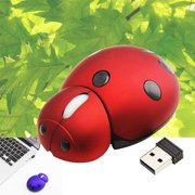 Wireless Mouse under $5! CQCYD Portable Wireless Mouse, 2.4Ghz Mini Ladybug Creative Mouse, 1200DPI Optical Mouse for Laptop PC, Cute Compact Computer Mouse