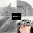 thumbnail image 7 of Women Classic Beret Wool French Retro Artist Beanie Hat Cap Winter Artist Painter Hat with Rhinestones, 7 of 7