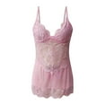 thumbnail image 2 of zuwimk Lingerie For Women Plus Size,Sleepwear for Women Lingerie Chemises Nightgown V-Neck Full Slip Dress,Pink 4XL, 2 of 3