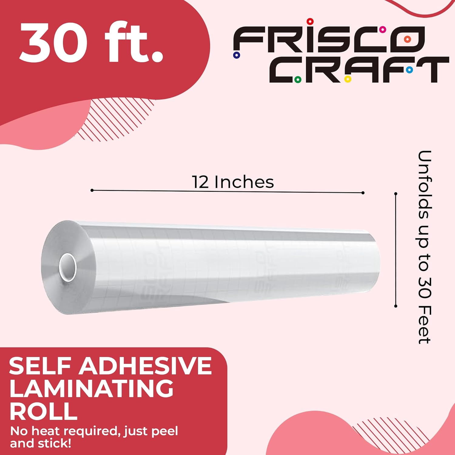 Transparent Self Adhesive Laminating Roll - Sheets for Decals, Sticker, Photos & More No Heat Sealing, Glossy, Clear (12" x 30 ft)