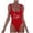 Red, variant on Women's One Piece Swimsuit Scoop Back High Cut Womens Bathing Suits One Piece, Ladies Athletic Backless Swim Suit
