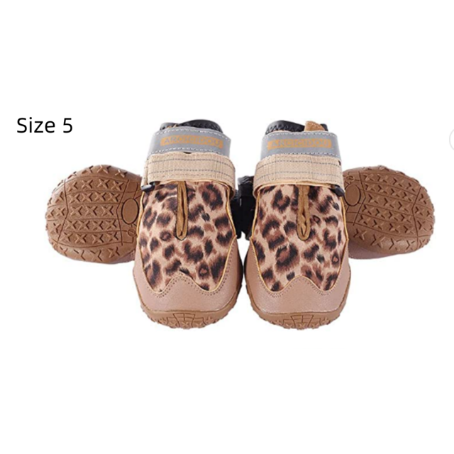 Happon Leopard Dog Boots for Hot Pavement Shoes for Dogs Summer Heat Resistant Booties
