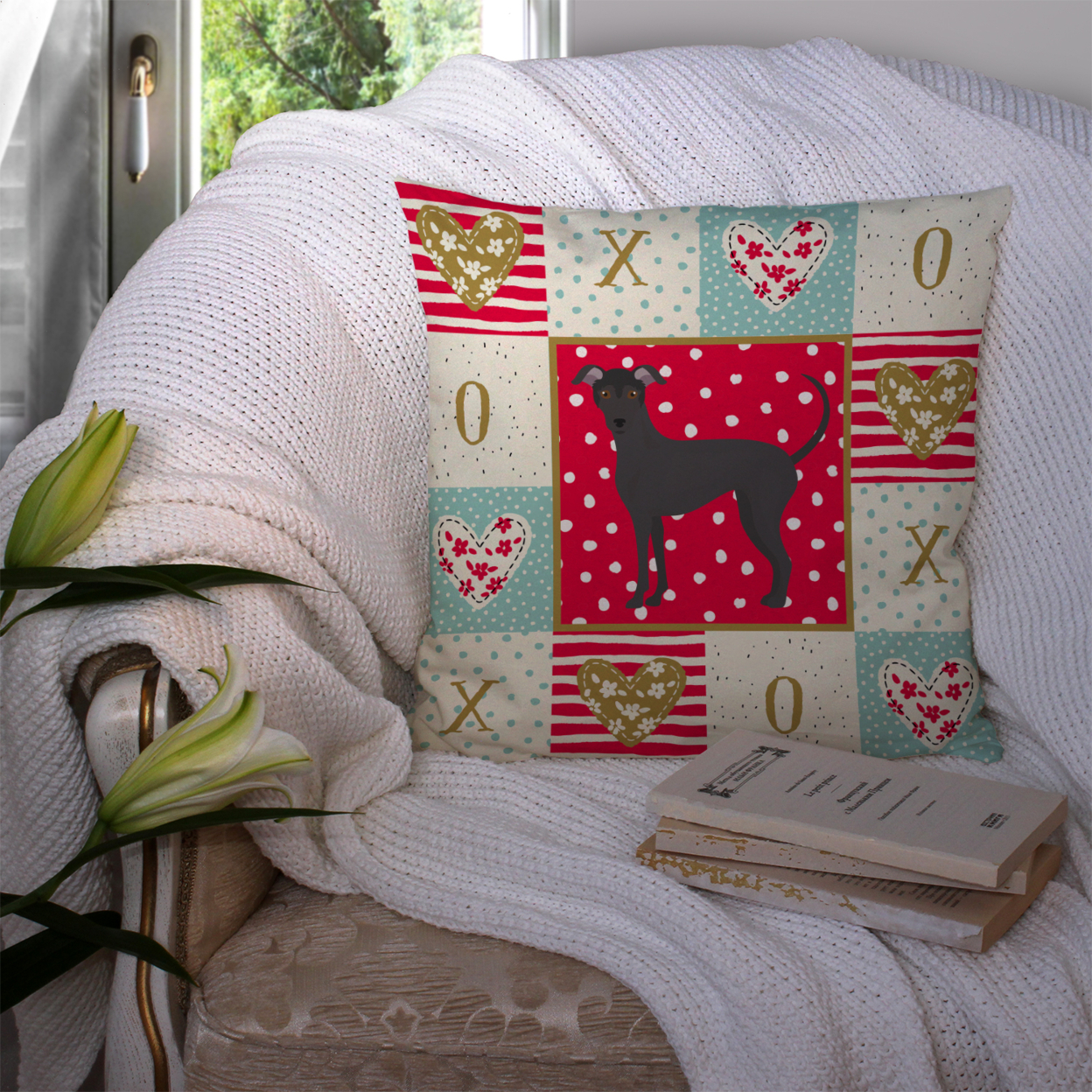 Argentine Pila Dog Love Fabric Decorative Pillow