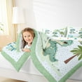 thumbnail image 6 of Manfei Cartoon Green Dinosaur Bedding Comforter Set, Leaf Plant Botanical Twin Comforter Sets, Teens Kids Boys Girls Reversible Bedding Set, Breathable Home Decor, 2 Pieces, 6 of 9