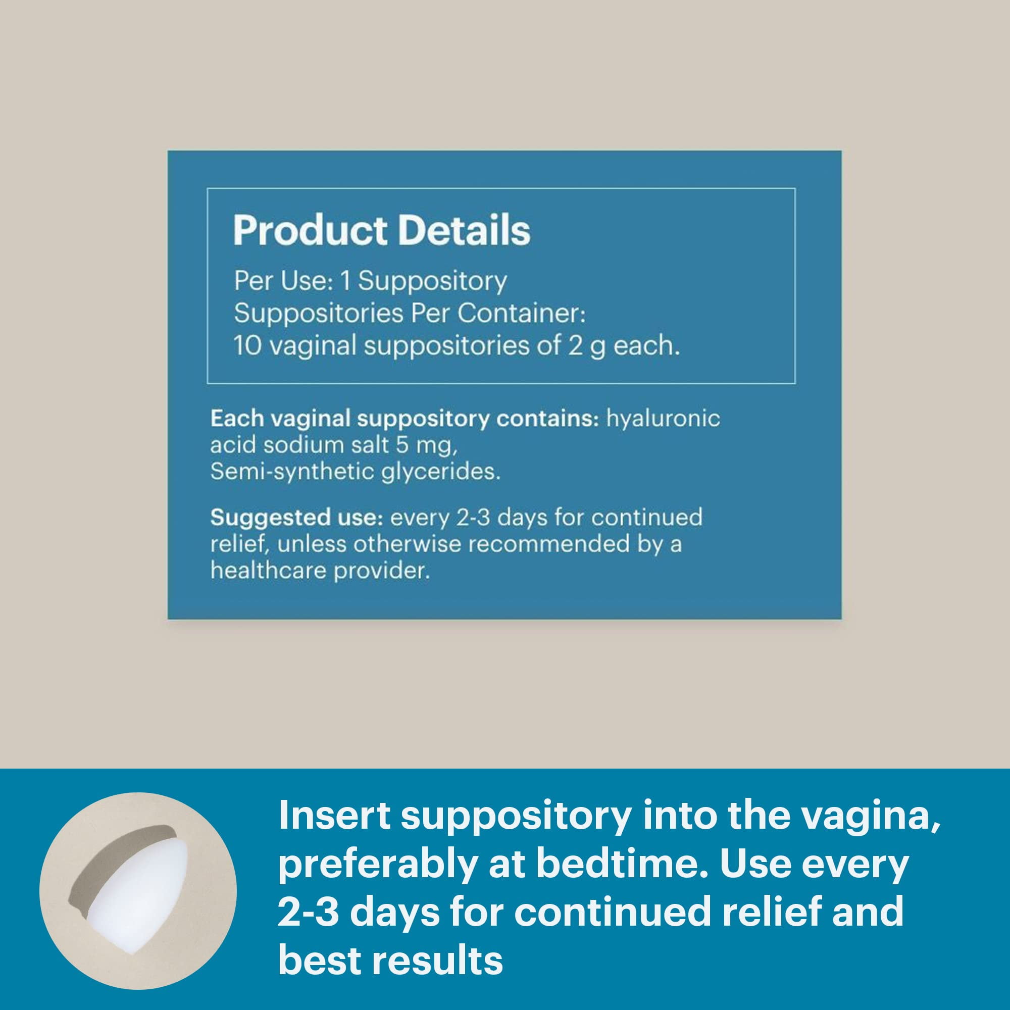 Revaree Hyaluronic Acid Vaginal Dryness Suppository, 56 OFF