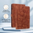 thumbnail image 4 of FJLBDE Case for Lenovo Tab M10 FHD Plus 10.3 Inch 2nd Gen 2020 X606F, Embossed Flower PU Leather Flip Wallet Folio Stand Cover with Pencil Holder, Brown, 4 of 7