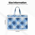 thumbnail image 3 of Handbag File Bag 15×10.6in Large Capacity Double Pocket Designed For Work Travel Travel Shopping Argyle Plaid Lightskyblue_2, 3 of 8