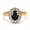 Natural Black Onyx Yellow Tone Silver, variant on Natural Black Onyx Black Tone Silver Size-10 Art Deco Oval Flower Ring Vintage Style Halo CZ Wedding Engagement Floral Ring 925 Sterling Silver Gifts For Her