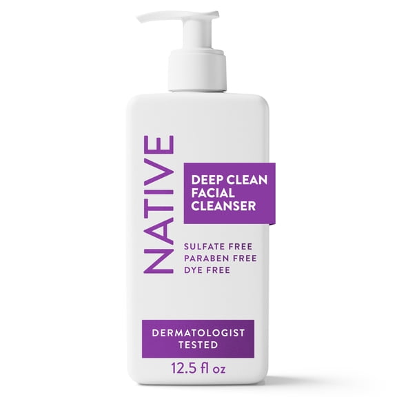 Native Deep Cleansing Face Wash for Oily to Combination Skin, Sulfate Free, with Salicylic Acid and Eucalyptus, 12.5 fl oz