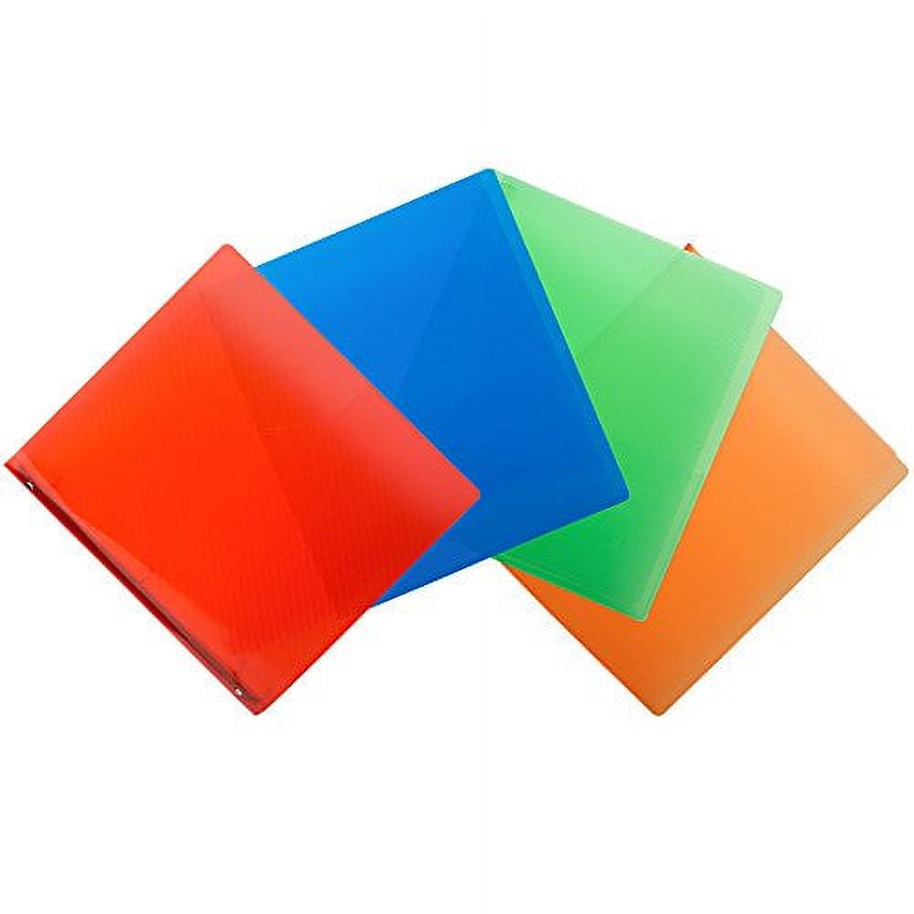 JAM Paper Plastic 3-Ring Binders, 3/4 inch, Assorted, 4/Pack