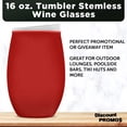 thumbnail image 3 of Tumbler Stemless Wine Glasses 16 oz. Set of 10, Bulk Pack - Perfect for Wine, Cocktails, Other Hot & Cold Beverages - Red, 3 of 5