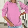 thumbnail image 7 of Oversized Tshirts for Women Fashion Casual Solid Color Round Neck Pocket Long Sleeve Top - Sweatshirt Imitation Cotton Twill Tshirts Shirts for Women Comfort Colors Tshirt, 7 of 7