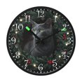 thumbnail image 2 of Voice Activated Clock with Glow Light 12 Inch Large Silent Wall Clock Battery Operated for Home Decor Gray Cat with Green Eyes, 2 of 8