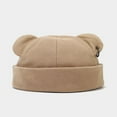 thumbnail image 2 of Fall Winter Hats For Women Men Street Fashion Bear Ear Hop Hat Warm Thickened Cap Unisex Brimless Cap, 2 of 5