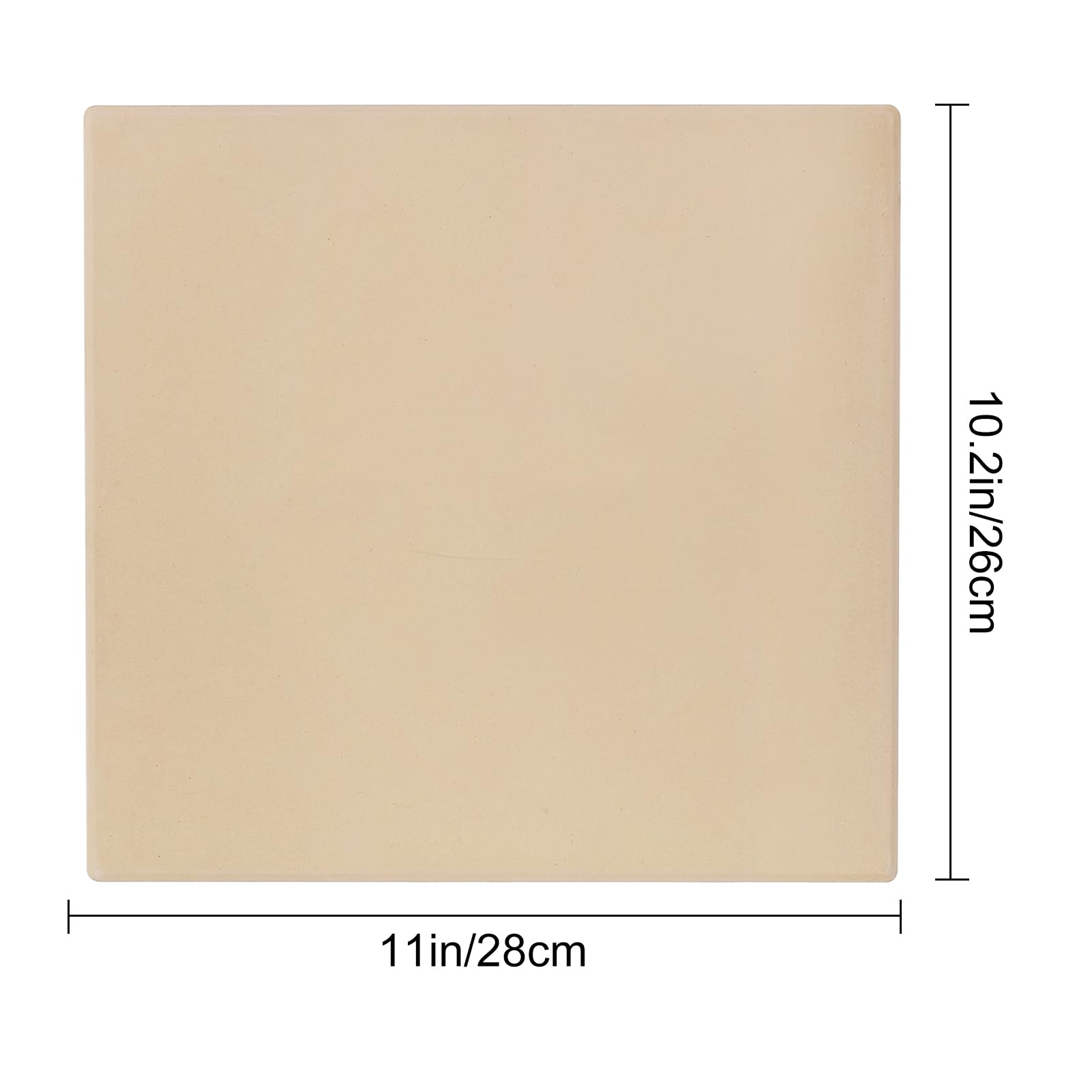 Homelife Cordierite Pizza Stone for Oven And Grill Square Baking Sheet Thermal Shock Resistant Cooking Stone Multi-Purpose Round Pizza Pan for Pizza Bread Biscuits