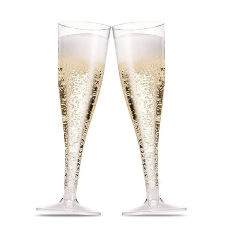 

50 Plastic Champagne Flutes 5 Oz Clear Plastic Toasting Glasses Disposable Wedding Party Cocktail Cups