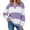 Purple, variant on cocolona Classic Lapel Sweatshirts for Women Long Sleeve Color Block Striped Fall Trendy Tops