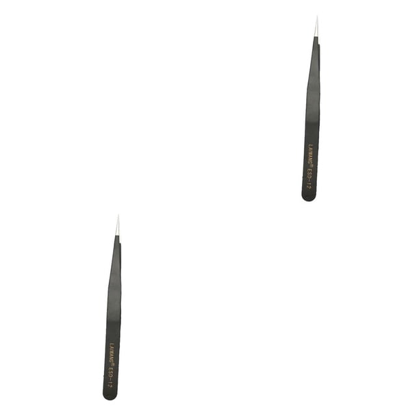 Vogacara Pinzas para pestañas sin soporte en blanco, herramientas de extensión Eyewinker, suministros de pestañas de equilibrio ligero, ESD-12 de 1,5 ESD-12 de 1.5 mm 2piezas Vogacara CBP264513