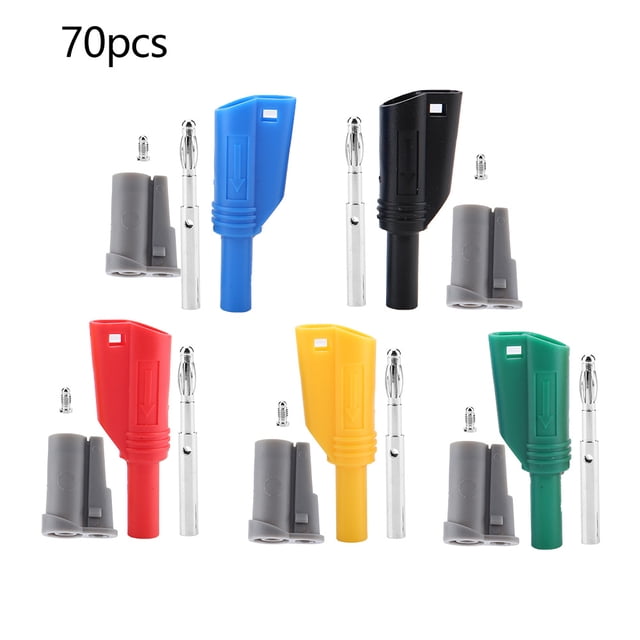 70 conectores banana de seguridad de 4 mm para multímetro, P3005B, 1000 V/10 A, para soldadura