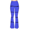thumbnail image 5 of QATAINLAV High Waist Mini Flared Leggings for Women Casual Bootcut Yoga Pants Milk Silk Comfy Bell Bottoms Fashion Stripe Printed Lounge Legging Pant Blue S, 5 of 8