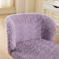 thumbnail image 3 of PAPROOS Vanity Chair with Wheels, Home Office Chair, Cute Makeup Desk Chair with Artificial Alpaca Wool Fabric, Adjustable Swivel Task Computer Chair for Bedroom, Violet, 3 of 9