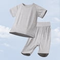 thumbnail image 2 of BOOMNY Child Boys Pajamas Sets 2 Peice Solid Short Sleeve Sleepwear Tops Pants Shorts Pjs Set for Kids Cozy Loungewear Homewear, 2 of 3