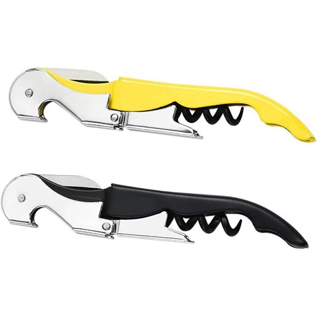 Waiter Corkscrew, Corkscrew Wine Opener Stainless Steel, Wine Bottle Opener Wine Key for Restaurant Waiters Bartenders Sommelier (Mix colors-7/2PCS)