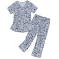 thumbnail image 5 of Pajamas for Women Set Cute Prints Sleepwear Tops with Capri Pants Gray Cups Large, 5 of 5