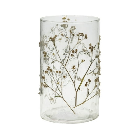 Mainstays Decorative Dried Floral Glass Vase, 7.75"