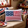 thumbnail image 4 of Funda de Cojín Patriótica con Diseño de Lazo y Bandera – Funda de Almohada Lumbar Decorativa para El Día de La Independencia, Decoración Del Hogar y Uso Festivo En Interiores y Exteriores., 4 of 6