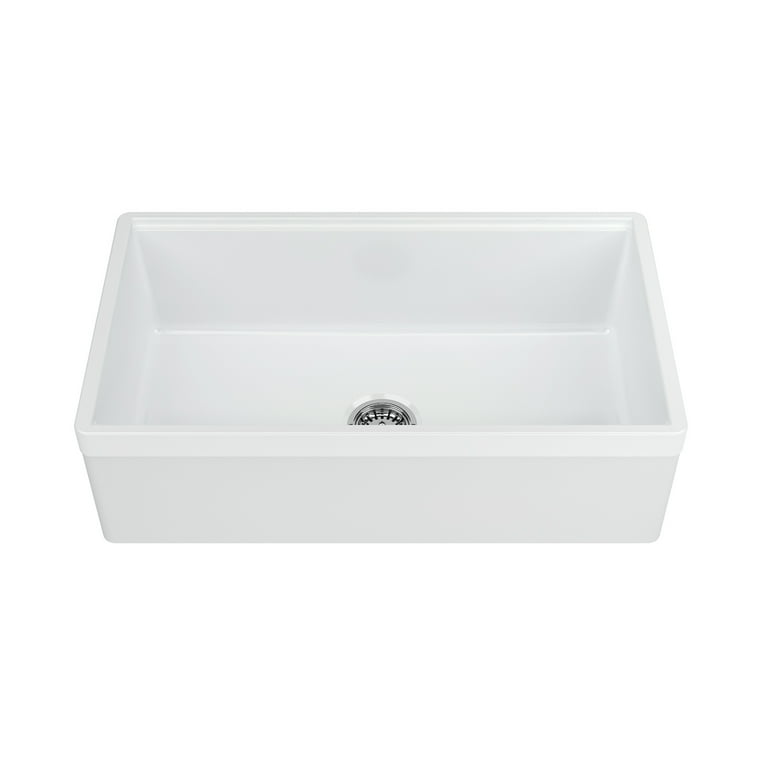 Yorkshire Farmhouse Fireclay 33 in. Single Bowl Kitchen Sink with Cutting-Board, Grid and Strainer in White Yorkshire Farmhouse Fireclay 33 in. Single Bowl Kitchen Sink with Cutting-Board, Grid and Strainer in White