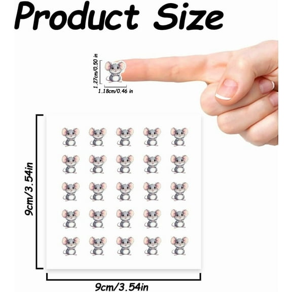 500Pcs Self-Adhesive Planner Stickers Cute Mouse Stickers Mouse Paper Decals for Planner Calendar Scrapbook Crafting Arts Party Decor Gift Bag Seal Theme Party Decor 0.5 Inch