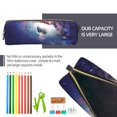 thumbnail image 5 of Rateoe Planets Stars And Galaxies Print Leather Pencil Case with Smooth Zipper, Compact Storage for Writing Tools & Art Supplies, 8.26" x 1.96" x 2.16", 5 of 7