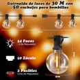 thumbnail image 3 of Guirnalda De Luces Para Exterior 30M, 50+4 Focos G40 Para Jardin Para Impermeable,Serie De Luces Para Exterior, Decorar Patio,Jardín, Terraza, Boda, Fiesta,Navidad, 3 of 6