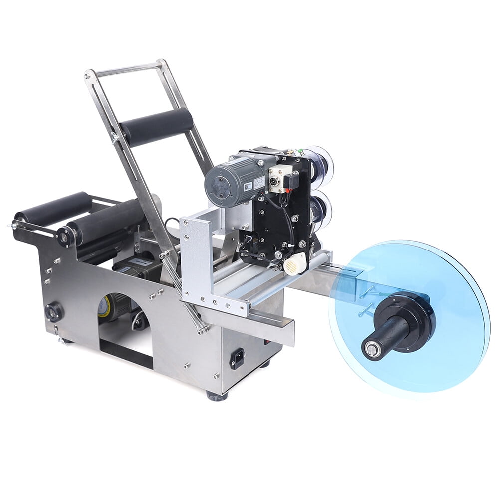 Semi-Automatic Round Bottle Labeling Machine, 20-40pc/Min Labeling Speed Labeler for Cosmetic, Beverage, Food
