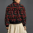 thumbnail image 4 of Lentta Women's Embroidered Daisy Cropped Bomber Jacket Quilted Puffer Jackets Padded Coat, 4 of 7
