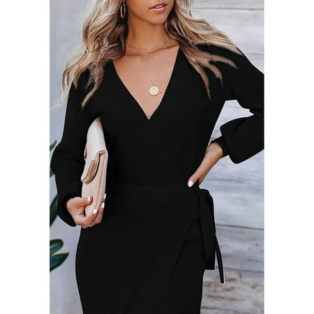 Long Dress One Piece Dress Slit Hem Dress Women's Long Dress