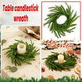 thumbnail image 3 of 6 Pcs Christmas Norfolk Pine Candle Ring Wreaths 10 Inch Small Christmas Wreath Garland Artificial Green Pine Ornaments Xmas Table Centerpiece for Wedding Farmhouse Home Cabinets Window Decor, 3 of 9