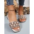 thumbnail image 2 of Women's Flat Sandals With Rhinestone, Summer Fashionable Slip-Ons, Elegant And Comfortable Open Toe Mules, Great For Traveling, Black, 2 of 4