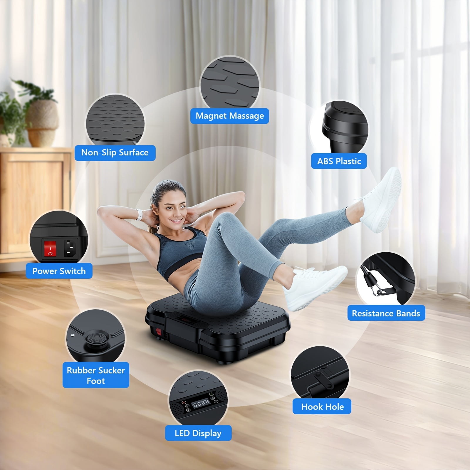 2026 Upgraded Vibration Platform, 450lbs Capacity Vibration Plate Machine, Lymphatic Detox & Blood Circulation Improvement, No Battery, Home Gym Fitness Equipment for All People