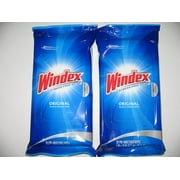 (2 Pack)-Windex Streak-Free Shine, Original Glass & Surface Wipes, 28 count each